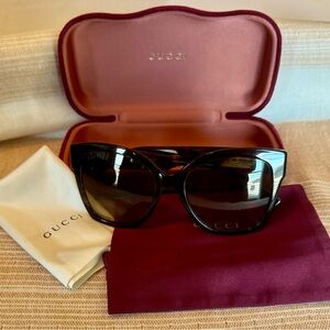 Gucci Women's Brown Cat-Eye Sunglasses